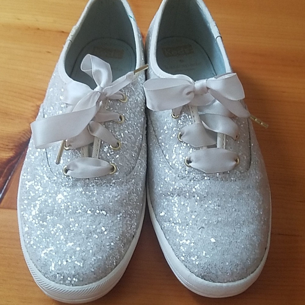 Kate Spade x Keds White Sequin Sneakers